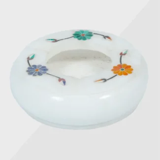 White Marble Inlay Ash Tray