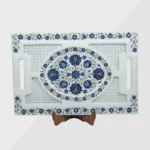 White Marble Inlay Plate
