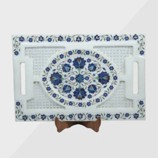 White Marble Inlay Plate