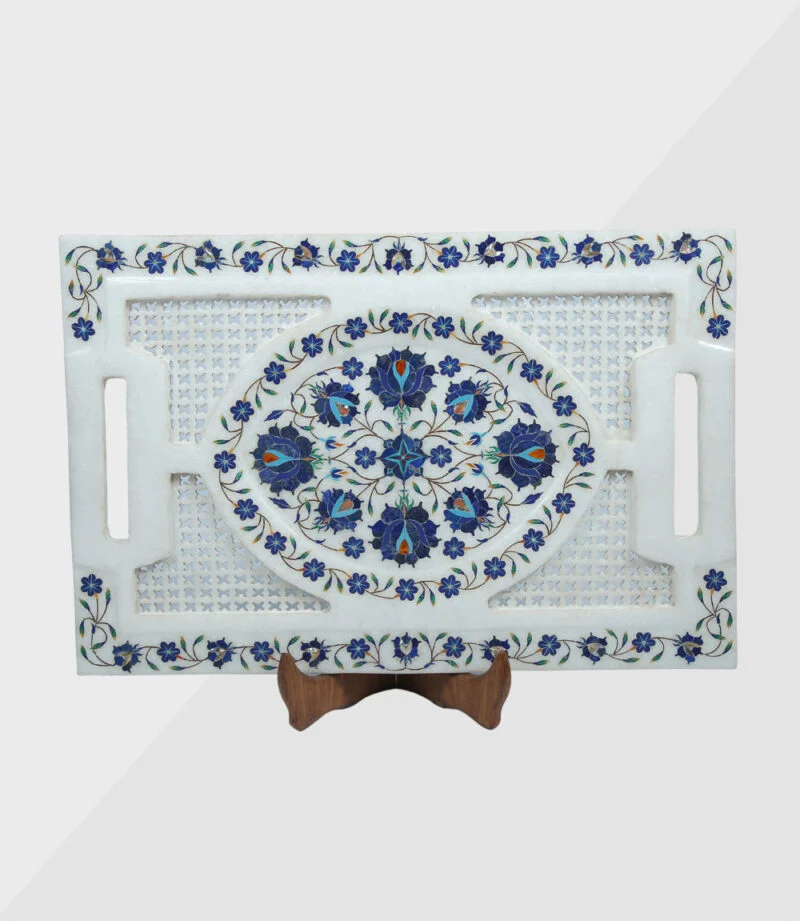 White Marble Inlay Plate