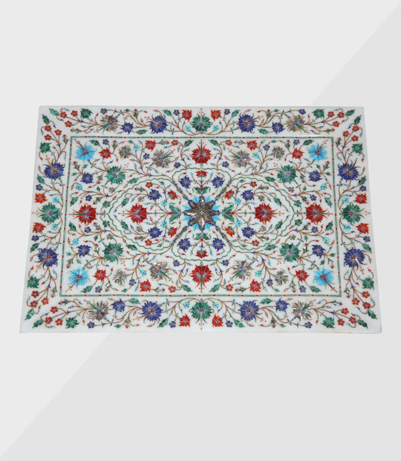 White Marble Inlay Plate