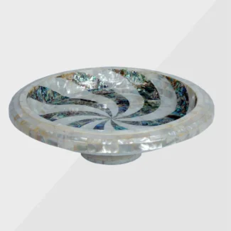 White Marble Inlay Fruit Bowl