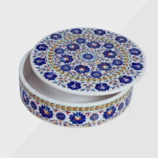 White Marble Inlay Jewellery Box